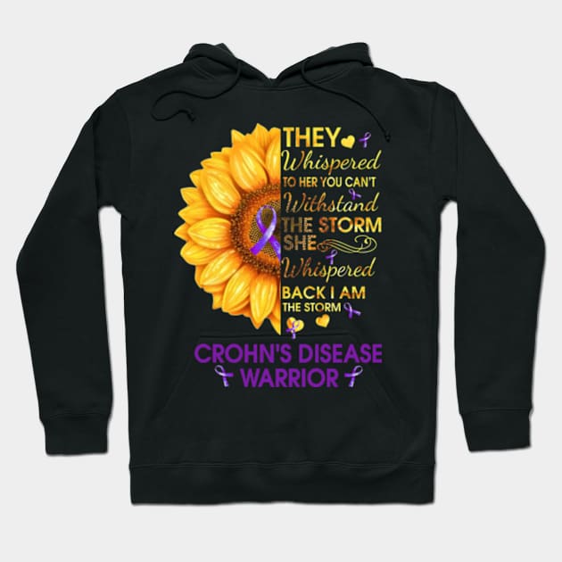 Crohn's Disease Awareness, Crohn's Disease Warrior, Crohn's Disease Support Hoodie by artbyGreen